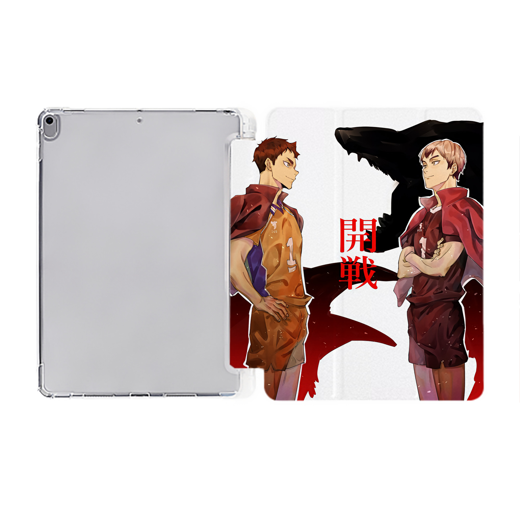 （画像用） ハイキュー!! Haikyu!! IPad ケース ペン収納付き 三つ折りスタンド PUレザー×シリコン 対応機種9.5/10.5/10.9インチ